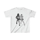 White Baby Tee for Women with Retro Model Graphic – Cropped Streetwear Top | White